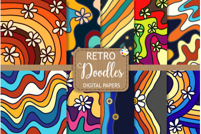 Retro Doodles - Vector Pattern Papers