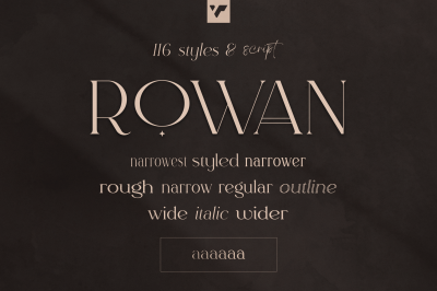 Rowan typeface - 116 styles &amp; script