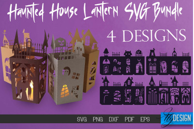 Halloween Lantern SVG Bundle | Paper Cut SVG | Haunted House