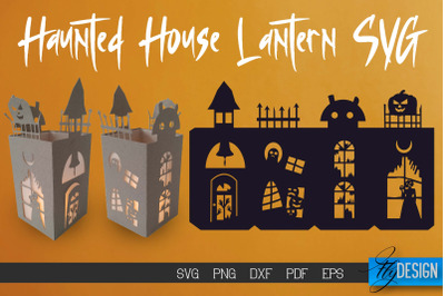 Halloween Lantern SVG | Paper Cut SVG | Haunted House v.1