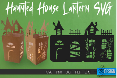 Halloween Lantern SVG | Paper Cut SVG | Haunted House v.2