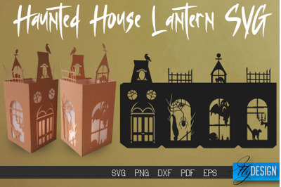 Halloween Lantern SVG | Paper Cut SVG | Haunted House v.3