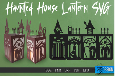 Halloween Lantern SVG | Paper Cut SVG | Haunted House v.4