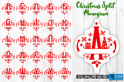 Christmas Split Monogram SVG Bundle | Home Design SVG | Xmas SVG v.1