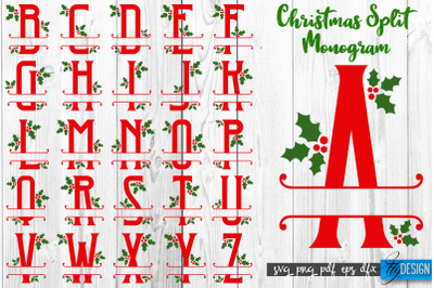 Christmas Split Monogram SVG Bundle | Home Design SVG | Xmas SVG v.3