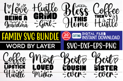 Family svg bundle family, funny, christmas, llama, cool, svg, black an