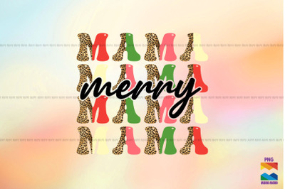 Merry Christmas Mama Leopard retro