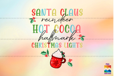 Santa Hot Cocoa Christmas Lights