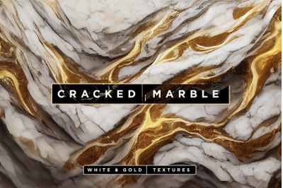 White and Gold Marbled Cracked Textures