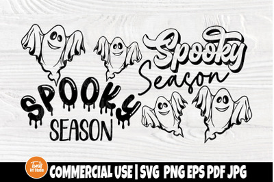 Spooky Season SVG - Funny Halloween Svg - Ghost Silhouette Svg - Subli