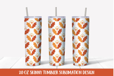 Autumn Leaves Tumbler Wrap Sublimation. Fall Floral Tumbler