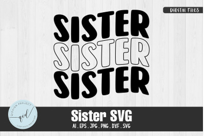 Retro Sister SVG Sticker File