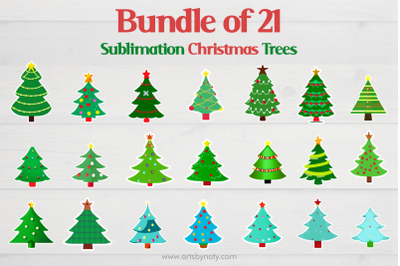 Bundle of 21 Sublimation Christmas Trees