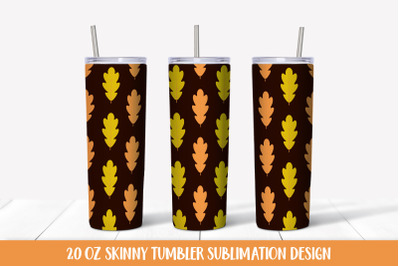 Autumn Tumbler Wrap Sublimation. Oak Leaves Skinny Tumbler