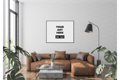 Interior scene artwork background frame mockup