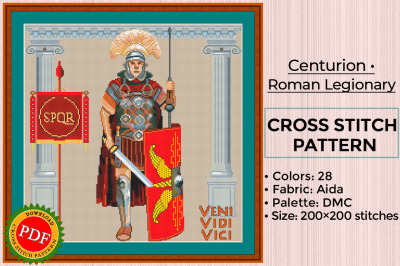 Centurion Cross Stitch Pattern | Roman Legionary