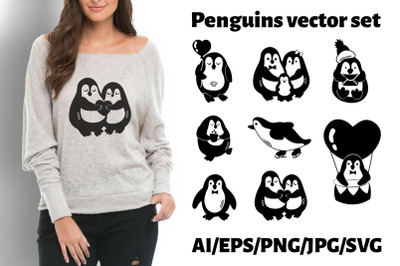 Cute Penguins SVG