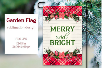 Christmas garden flag sublimation design - Christmas wreath