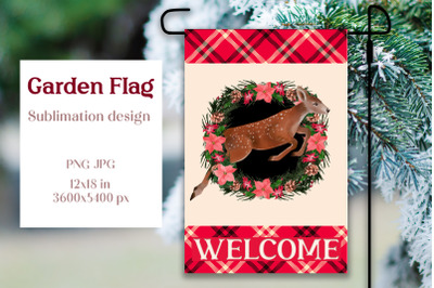 Christmas garden flag sublimation design - Welcome