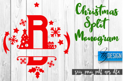 Christmas Split Monogram SVG | Home Design SVG | Xmas SVG