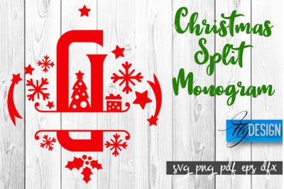 Christmas Split Monogram SVG | Home Design SVG | Xmas SVG