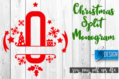 Christmas Split Monogram SVG | Home Design SVG | Xmas SVG