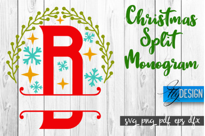 Christmas Split Monogram SVG | Home Design SVG | Xmas SVG