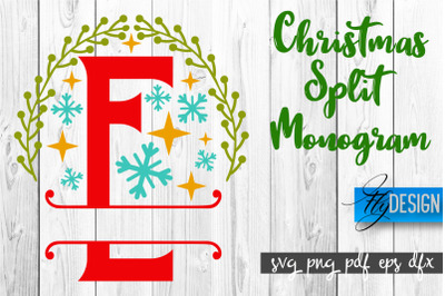 Christmas Split Monogram SVG | Home Design SVG | Xmas SVG