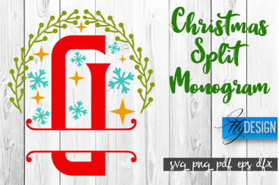 Christmas Split Monogram SVG | Home Design SVG | Xmas SVG