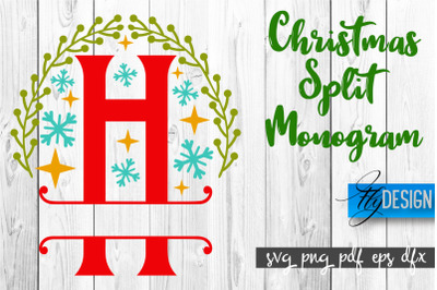 Christmas Split Monogram SVG | Home Design SVG | Xmas SVG