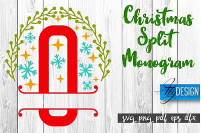 Christmas Split Monogram SVG | Home Design SVG | Xmas SVG