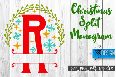 Christmas Split Monogram SVG | Home Design SVG | Xmas SVG