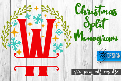 Christmas Split Monogram SVG | Home Design SVG | Xmas SVG