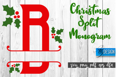 Christmas Split Monogram SVG | Home Design SVG | Xmas SVG