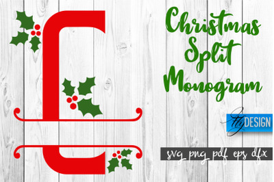 Christmas Split Monogram SVG | Home Design SVG | Xmas SVG