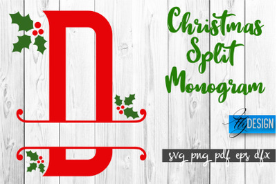 Christmas Split Monogram SVG | Home Design SVG | Xmas SVG