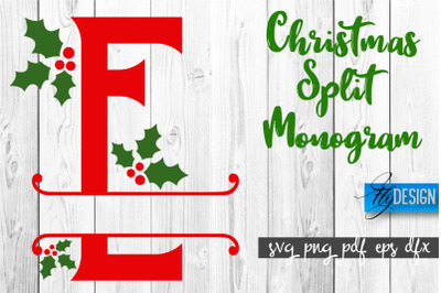 Christmas Split Monogram SVG | Home Design SVG | Xmas SVG