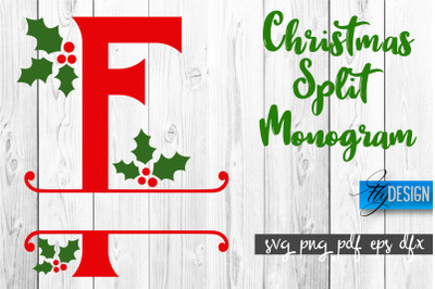 Christmas Split Monogram SVG | Home Design SVG | Xmas SVG