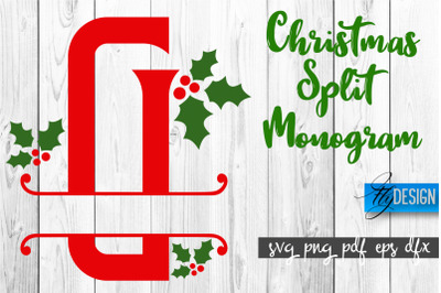 Christmas Split Monogram SVG | Home Design SVG | Xmas SVG