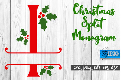 Christmas Split Monogram SVG | Home Design SVG | Xmas SVG