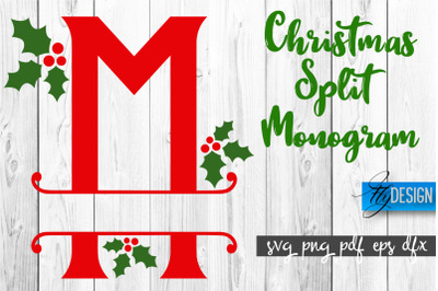 Christmas Split Monogram SVG | Home Design SVG | Xmas SVG