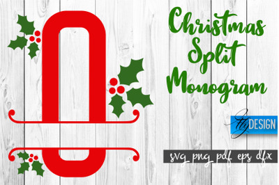 Christmas Split Monogram SVG | Home Design SVG | Xmas SVG