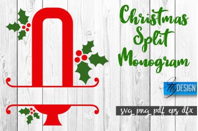 Christmas Split Monogram SVG | Home Design SVG | Xmas SVG