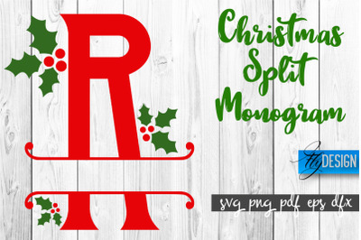 Christmas Split Monogram SVG | Home Design SVG | Xmas SVG