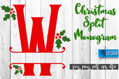 Christmas Split Monogram SVG | Home Design SVG | Xmas SVG