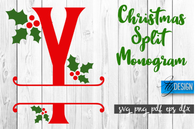 Christmas Split Monogram SVG | Home Design SVG | Xmas SVG