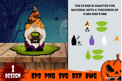 Halloween Gnome Multilayered Laser Cut Design | Svg Bundle | Glowforge