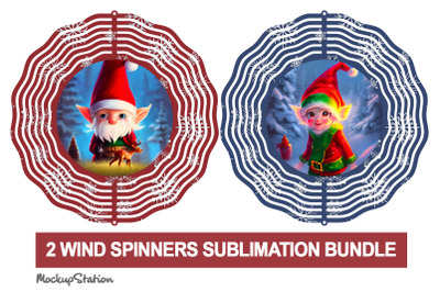 Christmas Wind Spinner Bundle | Gnome Sublimation Designs PNG