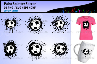 Paint splatter soccer svg
