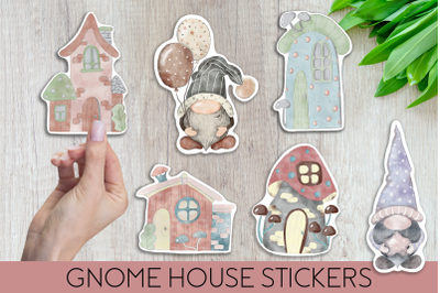 Sticker Bundle gnome house PNG printable cricut